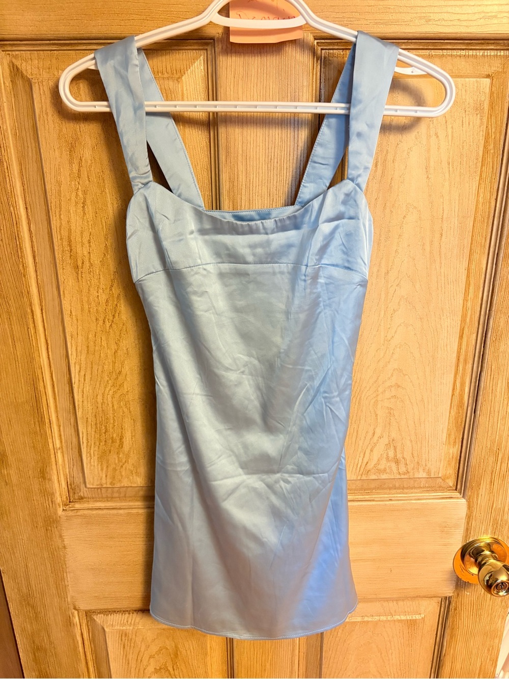 Peppermayo Pale Blue Square-Neck Mini Dress